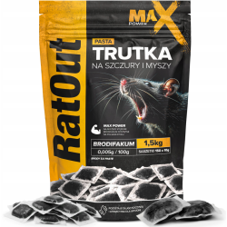 RatOut MaX Power Pâte rodenticide au brodifacoum 1,5 kg