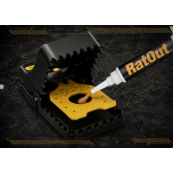 Gel attractif RatOut appliqué sur un piège à rats et souris