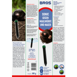Répulsif BROS Sonic pour éloigner taupes et campagnols du jardin